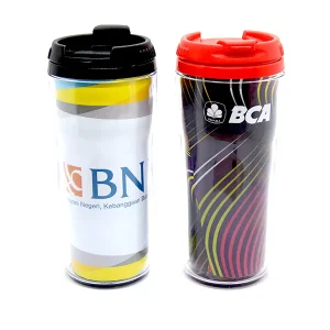 souvenir botol minum tumbler custom dari Cendara dengan desain perusahaan