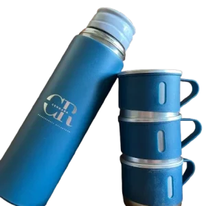 tumbler laser printing Vacuum Flask Set dari Cendara dengan desain perusahaan