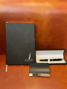 notebook dan pulpen custom untuk souvenir perusahaan