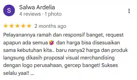 testimoni merchandise tas custom bogor terbaik